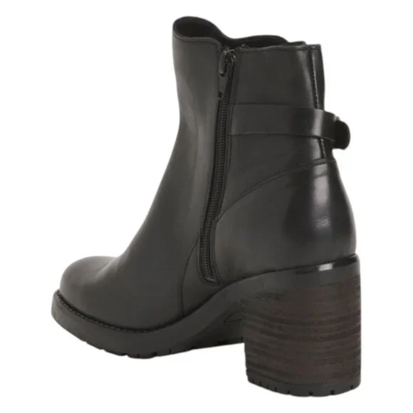 ANNA LUCCA Made In Portugal Leather Buckle Heel Booties